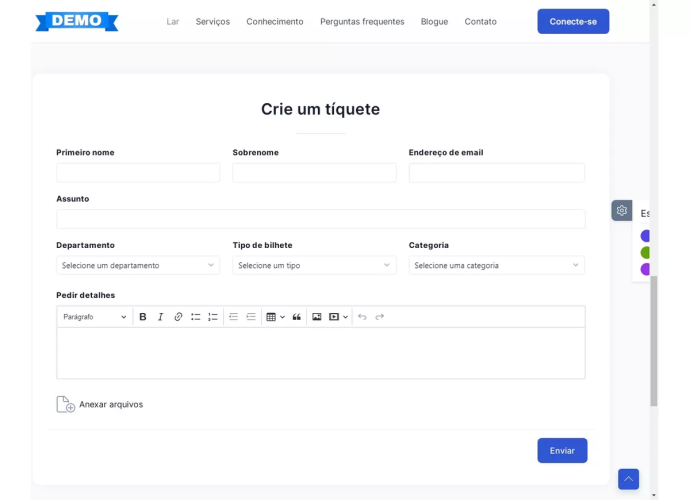 Sistema De Tickets On-line Com Site Suporte E Gerenciamento