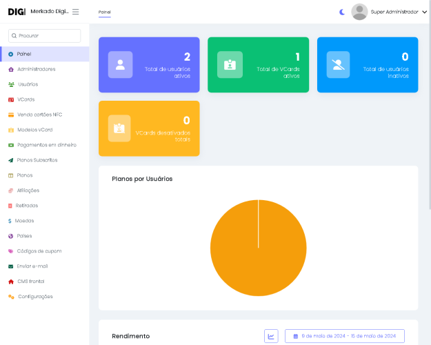 Construtor de Cartões de Visita Digital SaaS