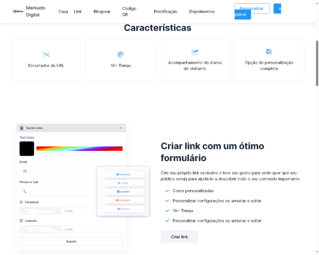 Gerenciamento de BIO Link SaaS