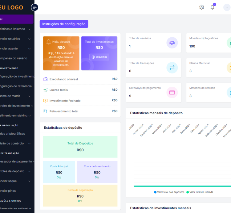 Sistema Para Investimentos Cripto Trading Vários Níveis Php