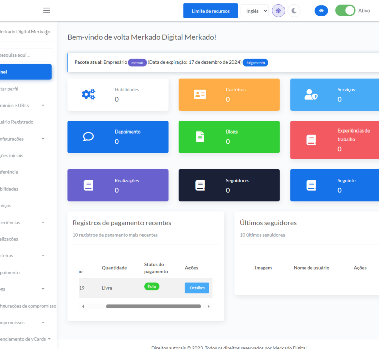 Sistema Construtor De Sites Portfolio Saas