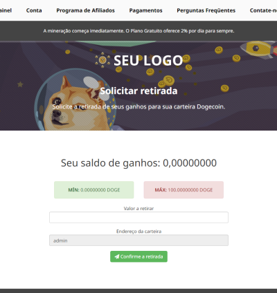 Sistema Para Mineração Em Nuvem Dogecoin