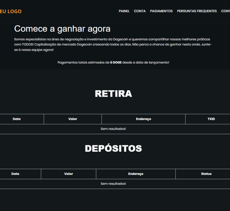 Sistema Para Mineração Dogecoin Retirada Automática