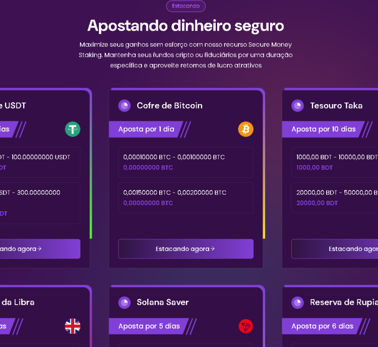 Sistema Para Negociação E Staking De Criptomoedas