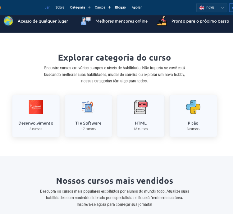 Sistema Para Ensino E Aprendizagem Online Cursos