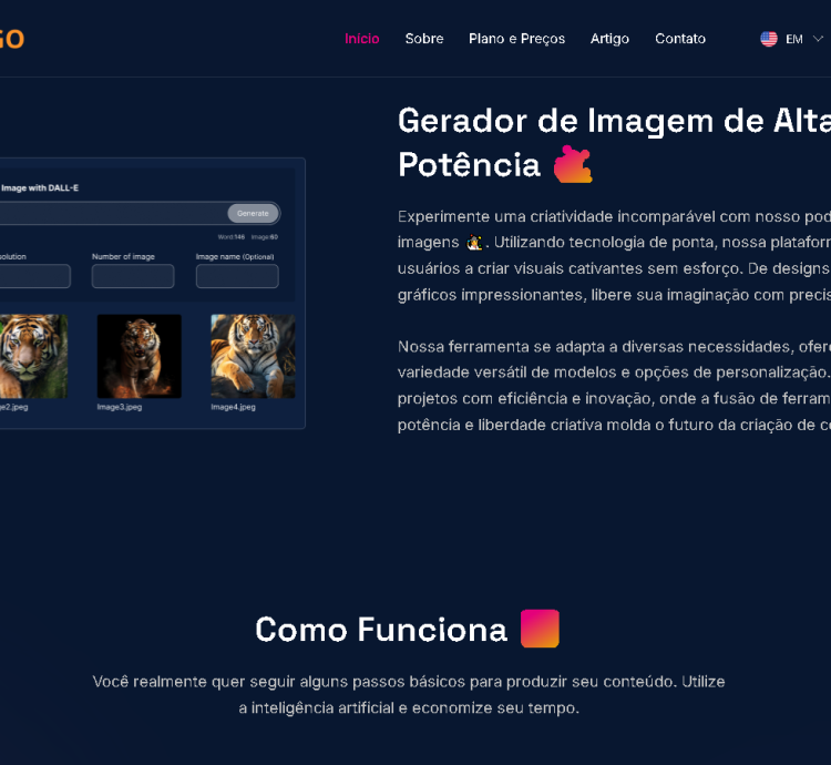 Gerador De Conteúdo Inteligência Artificial Saas