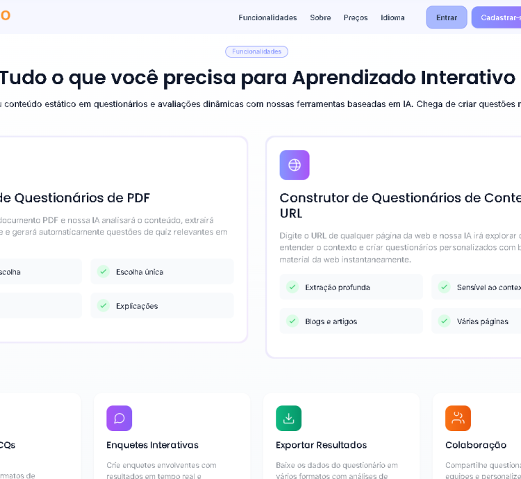 Gerador De Quiz Com Tecnologia De Ia