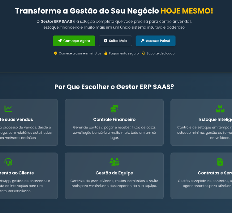 Sistema Erp Saas Gestão De Empresas