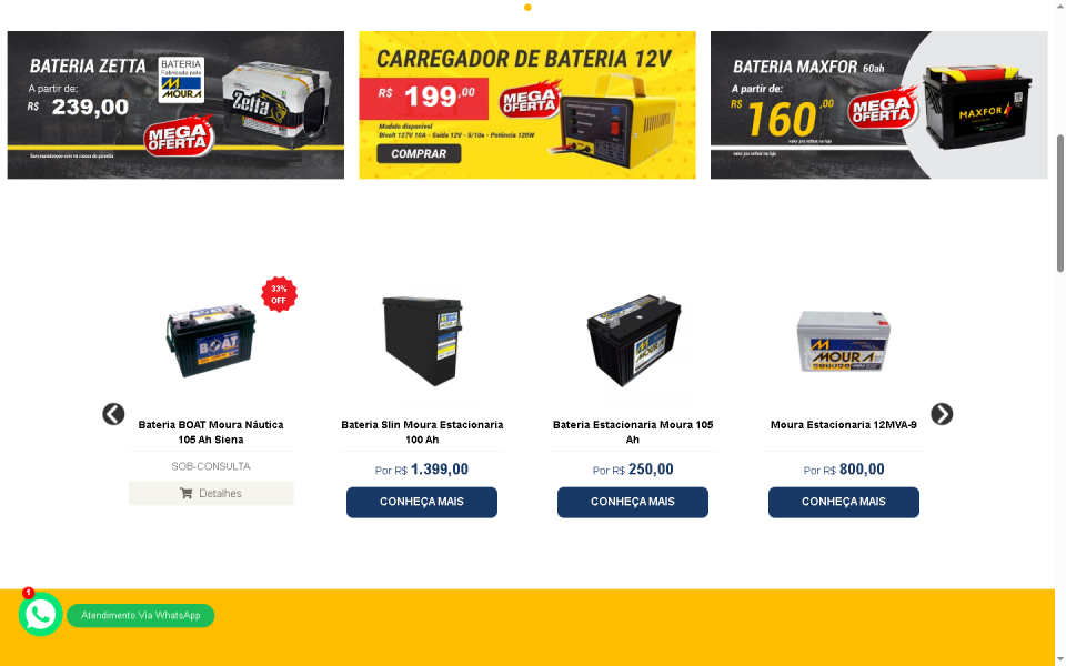 Script PHP Loja de Baterias